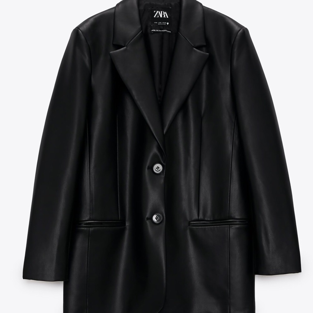 Faux leather oversized jacket